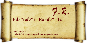 Fésüs Rozália névjegykártya