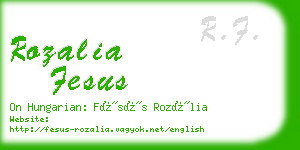 rozalia fesus business card